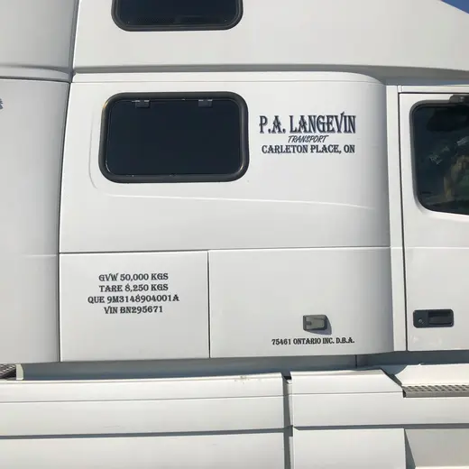 Vehicle Lettering custom sign work by Signs613 in the 613 area
